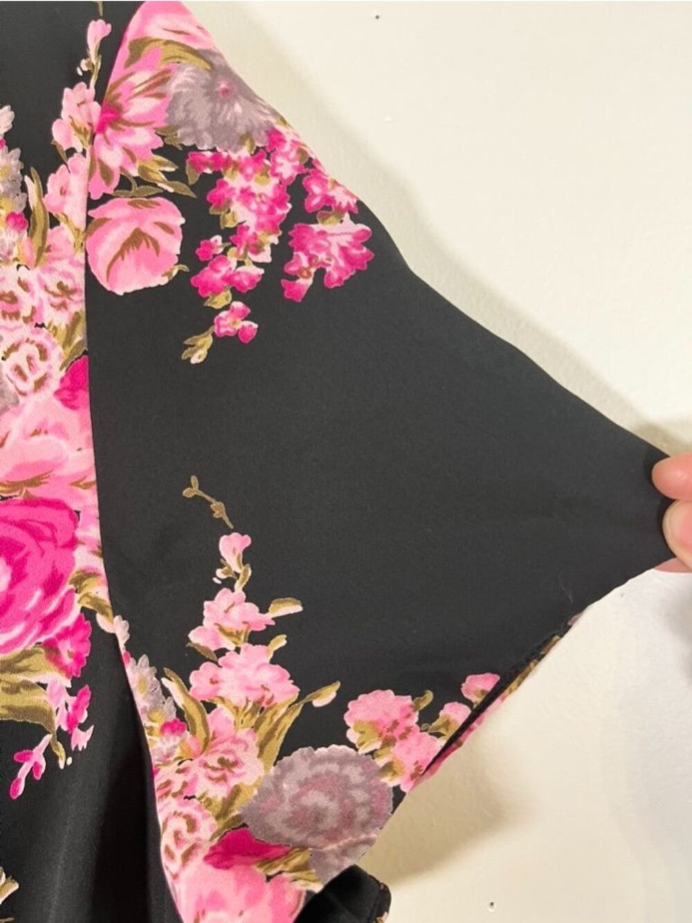 Colorful Floral Dress Black 20W Cottage Retro Mod Boho Indie Classic Chic Preppy - Picture 5 of 7